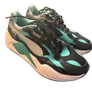 Puma RS-X AMG Petronas Mens 8 Black Teal Running Sneakers